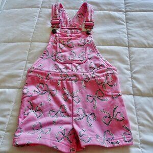 Derek Heart Pink with Bow design bib shorts/Romper